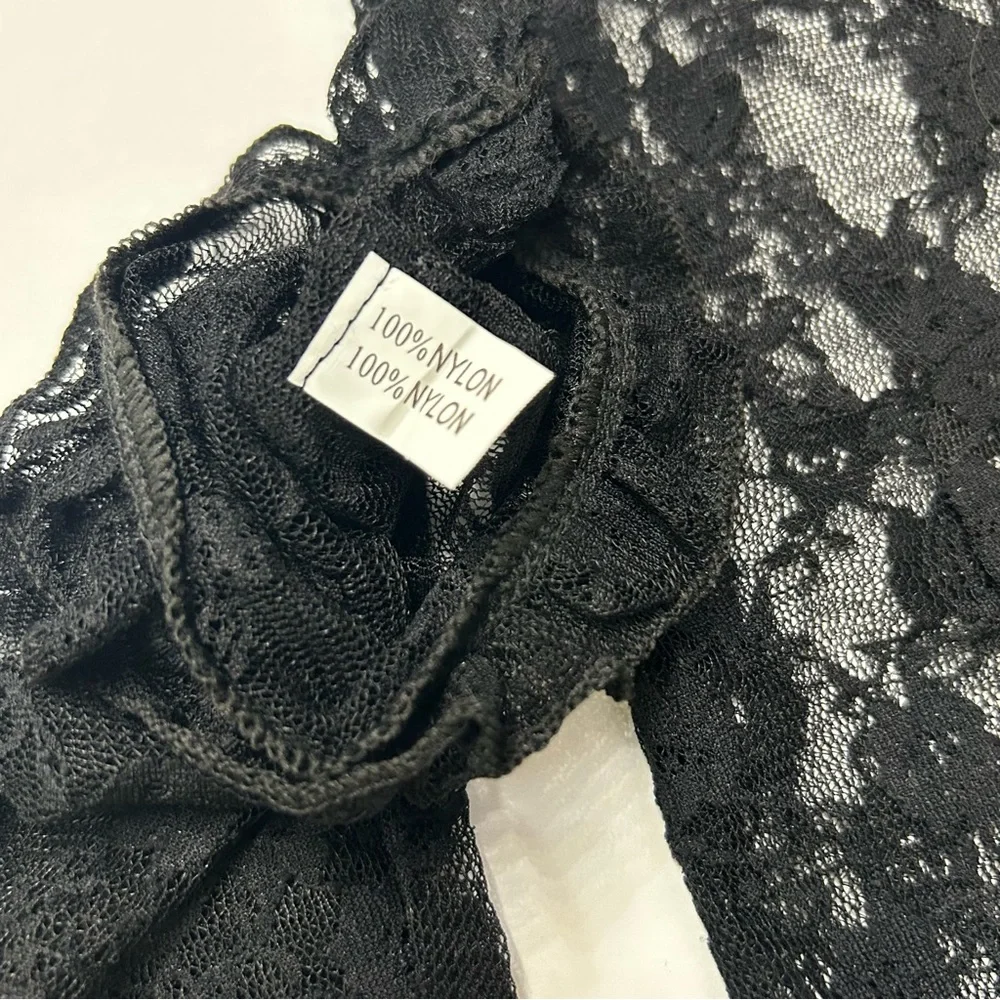 Black Lace Gloves Floral